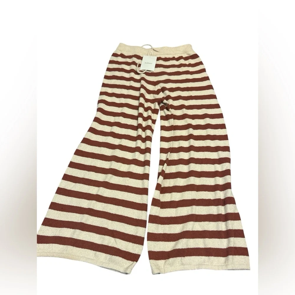Böhme Charly Striped Knit Wide Leg Pants in Rust Small NWT - Picture 3 of 5